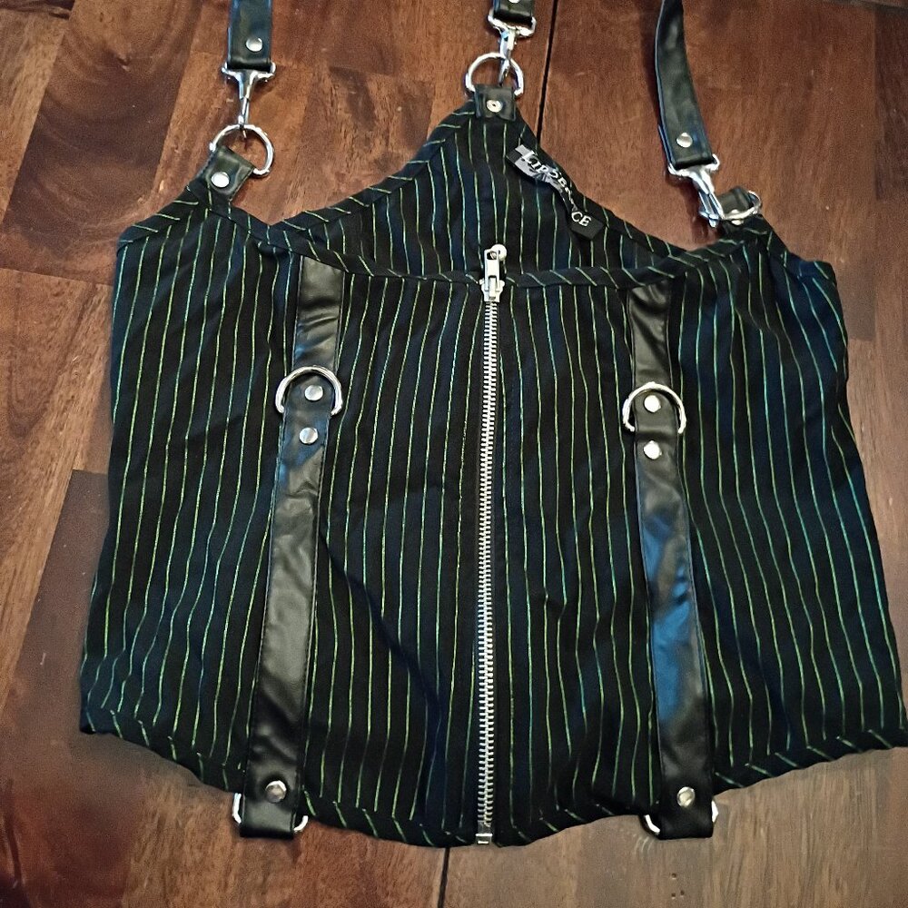 Vintage Lip Service Pinstripe Under-bust Corset Top - Picture 1 of 5